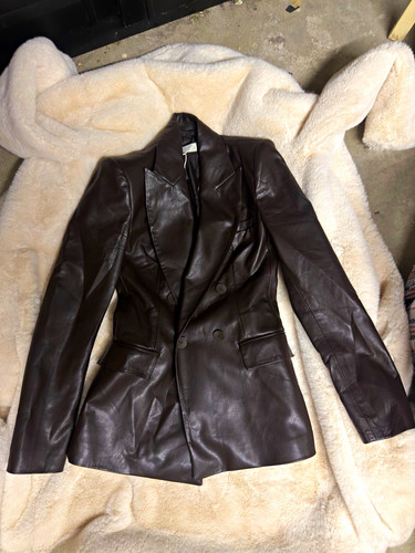 Zara damen lederblazer schwarz - zara,