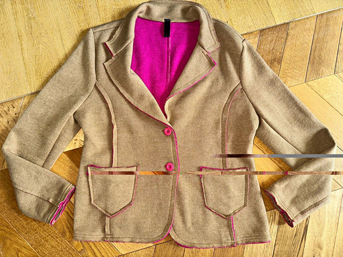 Damen blazer kurz beige - beige, pink