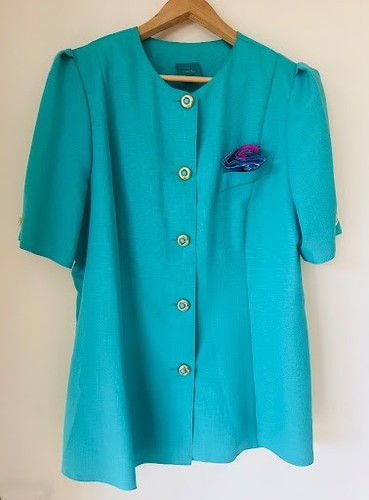 Vintage kurzarm blazer türkis - vintage,
